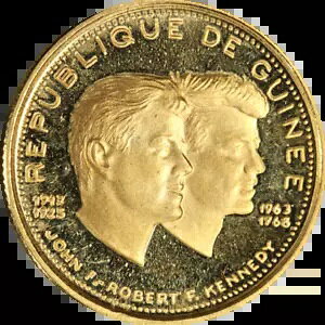 1970 �M�j�A �S�[���h 1000 �t����-10thAnniv John&Robert Kennedy 900Fine .1157AGW KM17