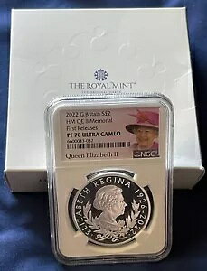 2022 HM QE II �������A�� �v���[�t �V���o�[ NGC PF 70 ULTRA CAMEO �{�b�N�X&COA