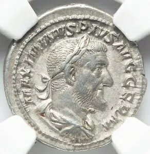 EMPIRE Maximinus Thrax I Signa NGC ChVF �V���o�[ �f�i���E�X ���[�}�Ñ�R�C�� D118