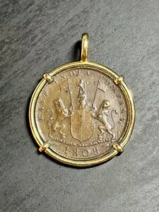 1808 ���C���h��ЃR�C�� 14KT �C�G���[ �S�[���h �y���_���g �A�h�~���� �K�[�h�i�[��j�D