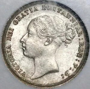 1884 NGC MS 64 ビクトリア 6 ペンス イギリス スターリング銀貨 (24061201C)