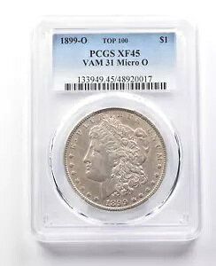 1899-O モーガン シルバー ダラー VAM 31 マイクロ O トップ 100 XF45 PCGS *9987