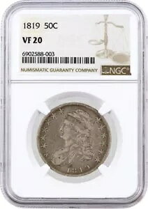 1819 50C LbvtoXg Vo[ n[t_[ NGC VF20 ɏ㎿ȗʃRC