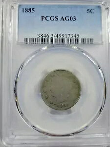 1885 5c ���o�e�B V �j�b�P�� PCGS AG03 �L�[���t