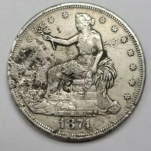 1874 S $1 �g���[�h �V���o�[ �_���[ �`���b�v�}�[�N �V���o�[ �^�C�v �R�C�� �������� �ʐ^�Q�� *H535