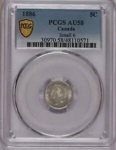 1886�N�J�i�_5�Z���g���u6�vPCGS AU58�B���̊w�N��9�l�����I