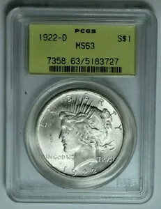 1922-D s[X_[ PCGS MS63 I[h O[ x VAM ȃ_C NbN Vo[ 1 h RC!