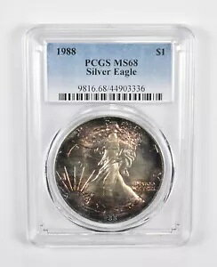 MS68 1988 アメリカン シルバー イーグル - PCGS 美しい音色! *0861