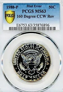 1988-P �P�l�f�B �N���b�h �n�[�t�_���[ �~���g �G���[ PCGS-MS63 50C 160 �x CCW REV