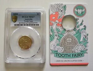 2020 �I�[�X�g�����A 2 �h���A2 �h���̃g�D�[�X �t�F�A���[ PCGS MS67 �~���g �J�[�h�ƃJ�v�Z���t���B