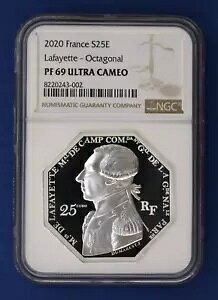 2020 �t�����X �V���o�[ �v���[�t 25 ���[�� �R�C�� Arrival of LaFayette NGC PF69 COA �t��