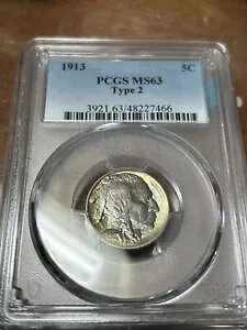 1913 �^�C�v 2 PCGS MS63 �o�b�t�@���[ �j�b�P���� DDR �O���[�g �g�[�j���O�Ƃ��ă��x���t������Ă��܂���