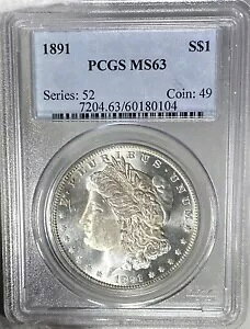 BU 1891 ���[�K�� �V���o�[ �_���[ PCGS MS63 PQ ������ PL �i��! WNNK