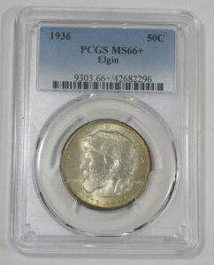 1936 �C���m�C�B�G���W�� 100 ���N�L�O�V���o�[ 50c �F�� PCGS MS 66+