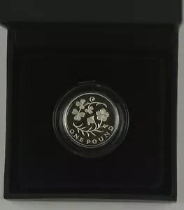 2014 UK Icons of a Nation Ireland Floral Silver Proof Piedfort ?1 �R�C���R���v