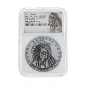 2023 �V���o�[ $2 Onc Papa - UHR FR �I�O���� ���R�^ �X�[ �l�C�V���� NGC MS 70 �A���e�B�[�N