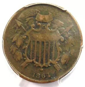 1864 �N�u�X���[�� ���b�g�[�v 2 �Z���g �R�C�� 2C - PCGS VF �ڍ� - �󏭂ȏ��^�i��!