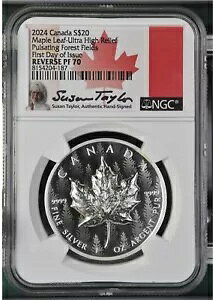 2024 �J�i�_ $20 1 �I���X �V���o�[ ���[�v�� ���[�t �p���Z�[�e�B���O �t�H���X�g UHR NGC PF70 FDOI �����ς�