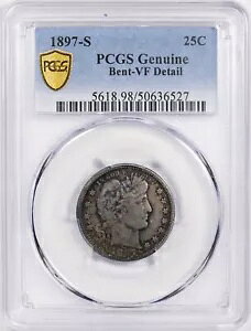 1897 S バーバー クォーター 25c PCGS VF 詳細