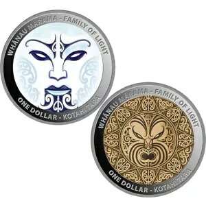 2021 WHANAU MARAMA Family of Light 2x1oz �V���o�[ �v���[�t �R�C�� �Z�b�g $1 �j���[�W�[�����h