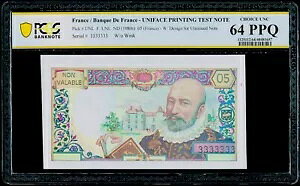 5 �t���� ND(1980 �N��) �t�����X/�t�����X��s - UNIFACE ����e�X�g�m�[�g PCGS 64