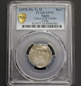 (1578-98) �t�B���b�v II 1 ���A�� COB PCGS VF35 �g���h �A�b�Z�C���[ M �V���o�[�A���n����