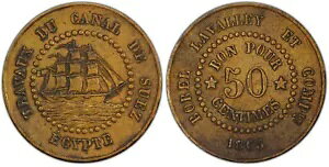 1865 GWvg 50c PCGS AU 55 XGY^ KM-Tn6