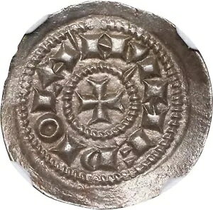 �C�^���A/�C�^���A���B MILAN HENRY III-V 1039-1125 DENARO SCODELLATO CERT NGC MS63