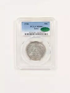 1946-P �A�C�I���L�O�n�[�t�_���[ 50C PCGS MS66+ �O���[�� CAC �Z���e�j�A�� �g�[��