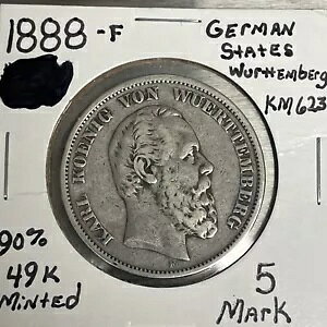 1888 F �h�C�c 5 �}�[�N .900 �V���o�[ �������e���x���N KM#623 ���A �L�[ �f�[�g 49k ����!