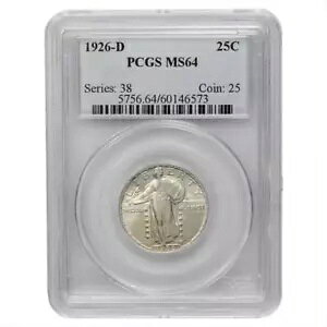 1926-D �X�^���f�B���O ���o�e�B �N�H�[�^�[ 25c PCGS MS64