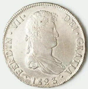 {rA 1823 8 Reales - Borderlibne Uncirculated - IWi T[tFX!