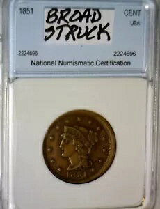 1851 G[ BU + BROAD STRUCK ҂ݍ݃wA [W Zg US  NICE BS NR