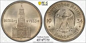 1934 F �h�C�c �i�`�X��O�鍑 �|�c�_������ 2 �}���N��� PCGS MS 63