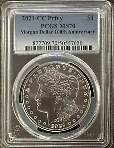 2021 $1 CC �v���C�x�[�g ���[�K�� �V���o�[ �h�� PCGS MS70 �N���V�b�N �u���[ ���x�� 100 ���N�L�O