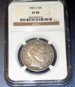 1900-S �o�[�o�[ �n�[�t�_���[ 50c 50 �Z���g NGC �F�� XF40 1900 S �O���[�h �R�C��