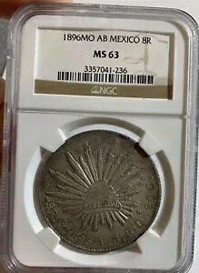 1896 MO AB ���L�V�R 8 ���A�� �V���o�[ �R�C�� NGC MS63�A�J���t���Ȓ��F!!!