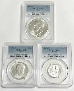 1976 S Vo[ Zbg PCGS O[h MS 68 S 3 RC Zbg $1 50c 25c