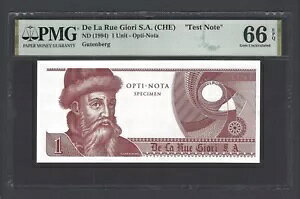De La Rue (CHE)�AOne Unit�AND(1994)�AOpti-Nota�A�u�e�X�g�m�[�g�vUNC Grade 66