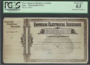 �y���[- Empresas Electrica Asociadas - ���} ND(1907) �ʐ^�v�[�t UNC