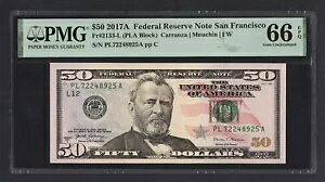 �A�����J�A�M������ 50�h�� 2017A Fr#2133-L (PLA�u���b�N) UNC�O���[�h66