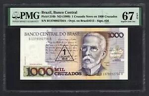 uW One Cruzado Novo on 1000 Cruzados ND(1989) P216b ʃO[h 67