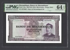 モザンビーク - 暫定 500 エスクード 1967 (1976) P118a 未流通グレード 64