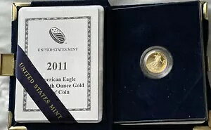 2011 1/10 オンス プルーフ $5 金貨 アメリカン イーグル (箱と COA 付き)