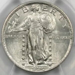1920 FH スタンディング リバティ クォーター フルヘッド、MS 62 FH PCGS、魅力的なコイン