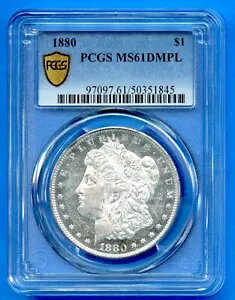 1880 P PCGS MS61DMPL ���[�K�� �V���o�[ �h�� $1 US 1880-P �f�B�[�v �~���[ �v���[�t ���C�N
