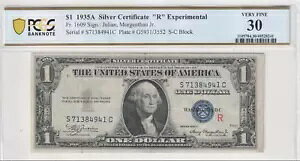 Crisp VF 1935 A $1�uR&S�v�����A2 �̋�ؖ��� PCGS 30 & 25