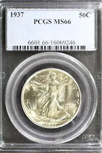 1937 P �E�H�[�L���O ���o�e�B �n�[�t�_���[ �R�C�� PCGS �O���[�h MS66 GEM ������