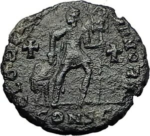 GRATIAN 367AD ���ɒ������Ñネ�[�}�̃R�C�� Chi-Rho Labarum & Crosses i59358