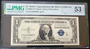 1935A $1 Experimental (R) Silver Certificate NoteAFr#1609APMG 53 EPQ